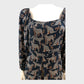 Branded Leopard Shirred Jumpsuit - Size 12