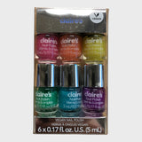 CLAIRE'S Vegan Nail Polish Set 6x5ml Multicolour Glitter Gloss