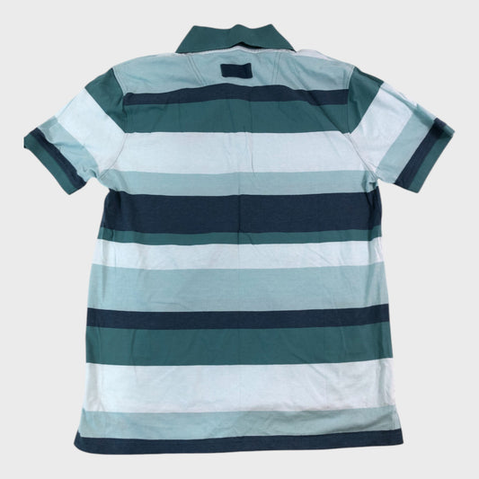 Branded Blue Stripe Polo Shirt - Size Medium