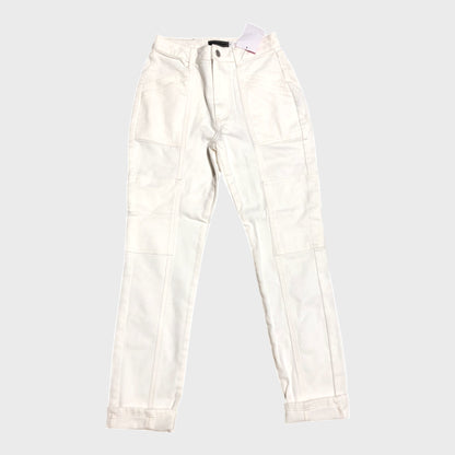 Branded White Patch Detail Jeans - Size 8