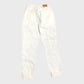 Branded White Patch Detail Jeans - Size 8