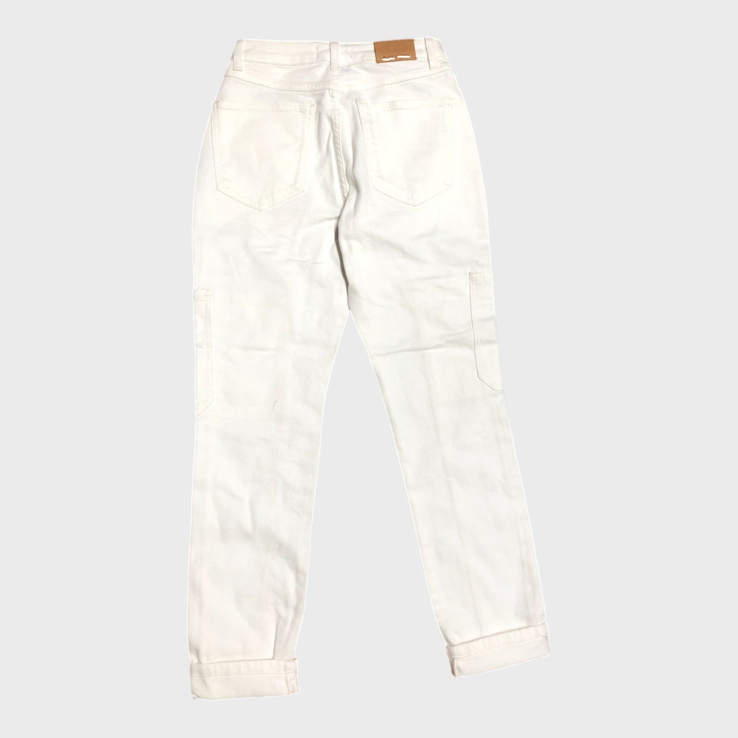 Branded White Patch Detail Jeans - Size 8