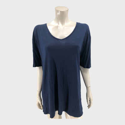 Navy Linen T-Shirt