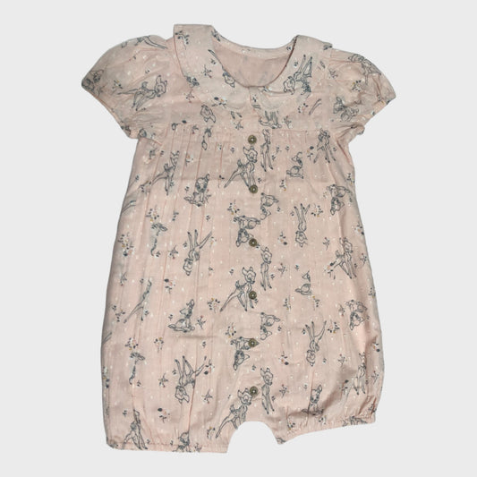 Bambie Pink Button Up Romper Suit