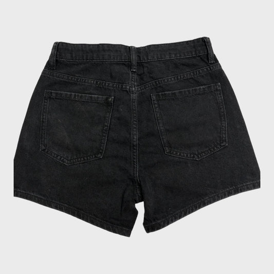 Black Studded Denim Shorts
