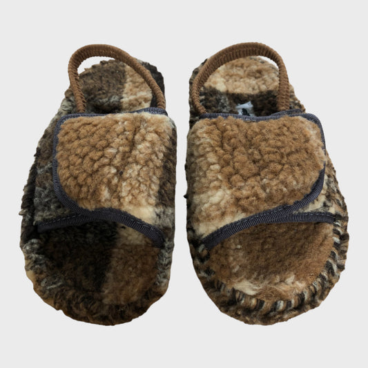 Brown Check Mule Slippers