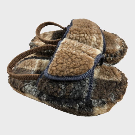 Brown Check Mule Slippers