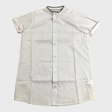 Kids White Grandad Collar Shirt