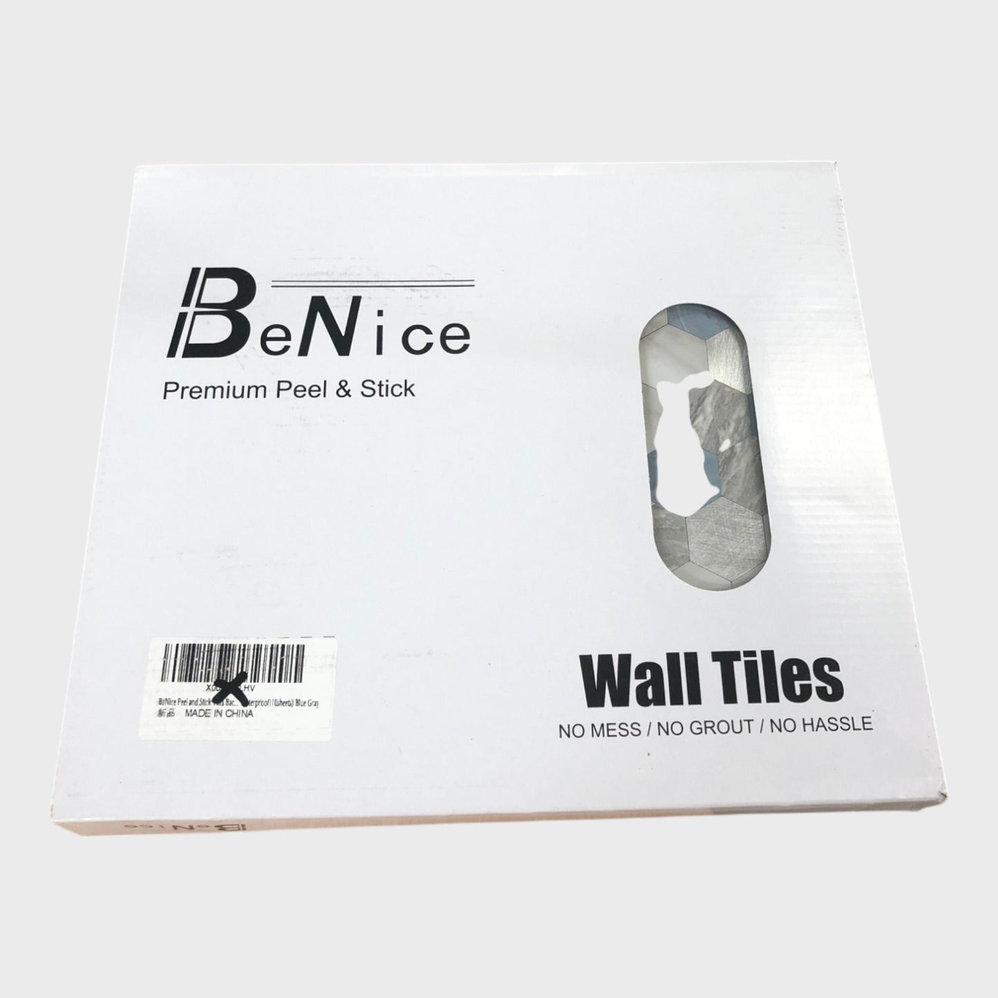BeNice Premium Peel & Stick Wall Tiles Blue Gray Hexagonal 10 Sheets