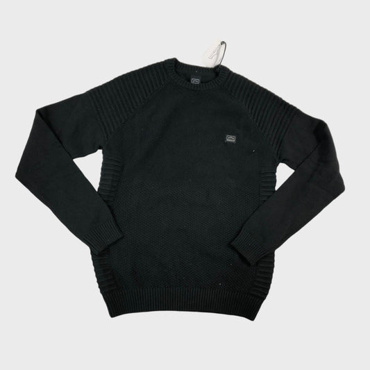 883Police Black Aras Crew Neck Jumper - Size Medium