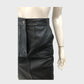 Branded Black Leather Pencil Skirt