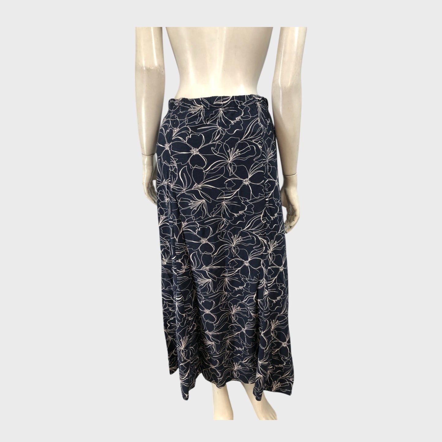 Branded Navy Printed Jersey Maxi Skirt