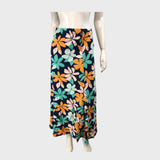 Branded Night Blue Printed Jersey Maxi Skirt