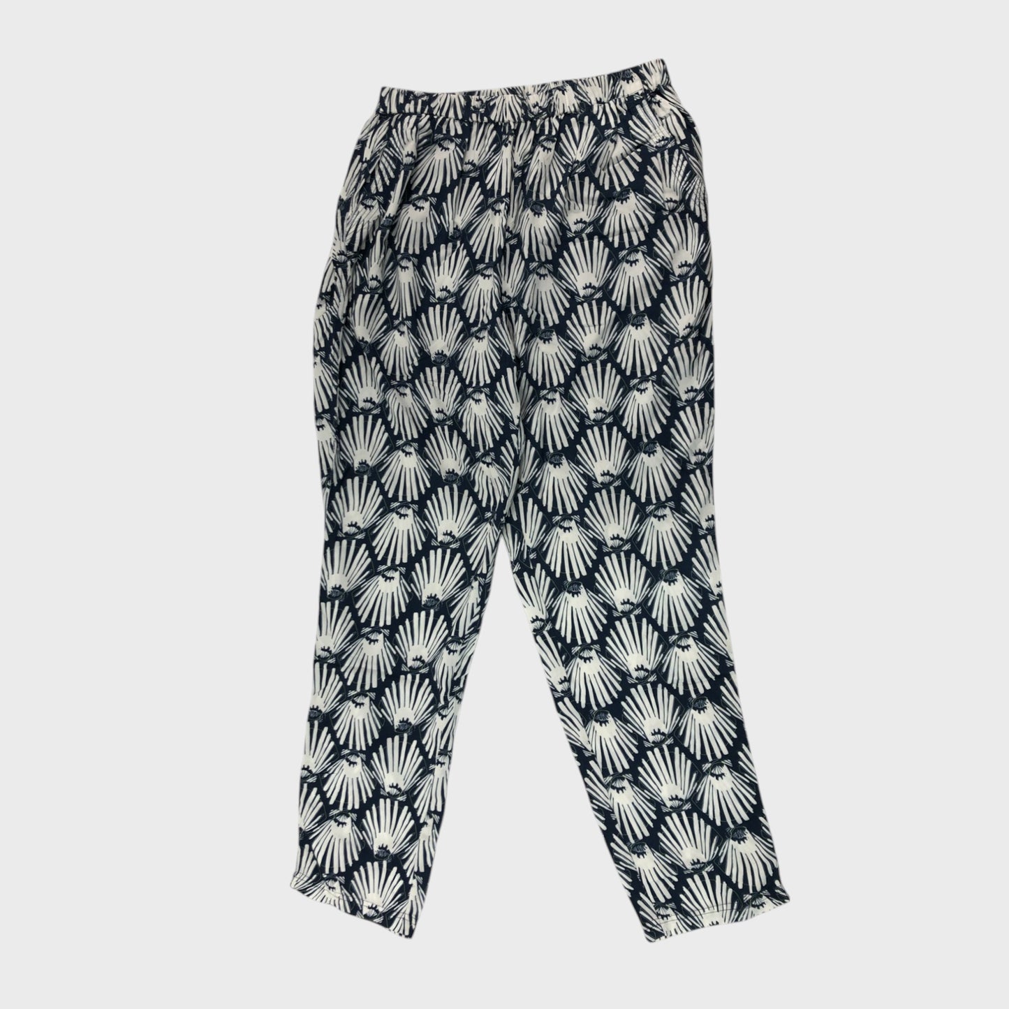 Branded Dark Blue Shell Print Trousers