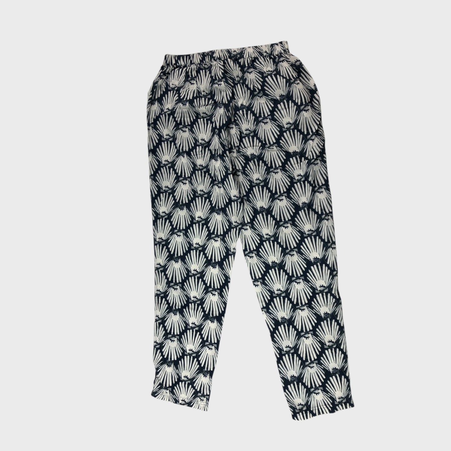 Branded Dark Blue Shell Print Trousers