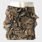 Snake Print Ruffle Mini Skirt