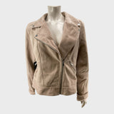 Beige Branded Suede Jacket