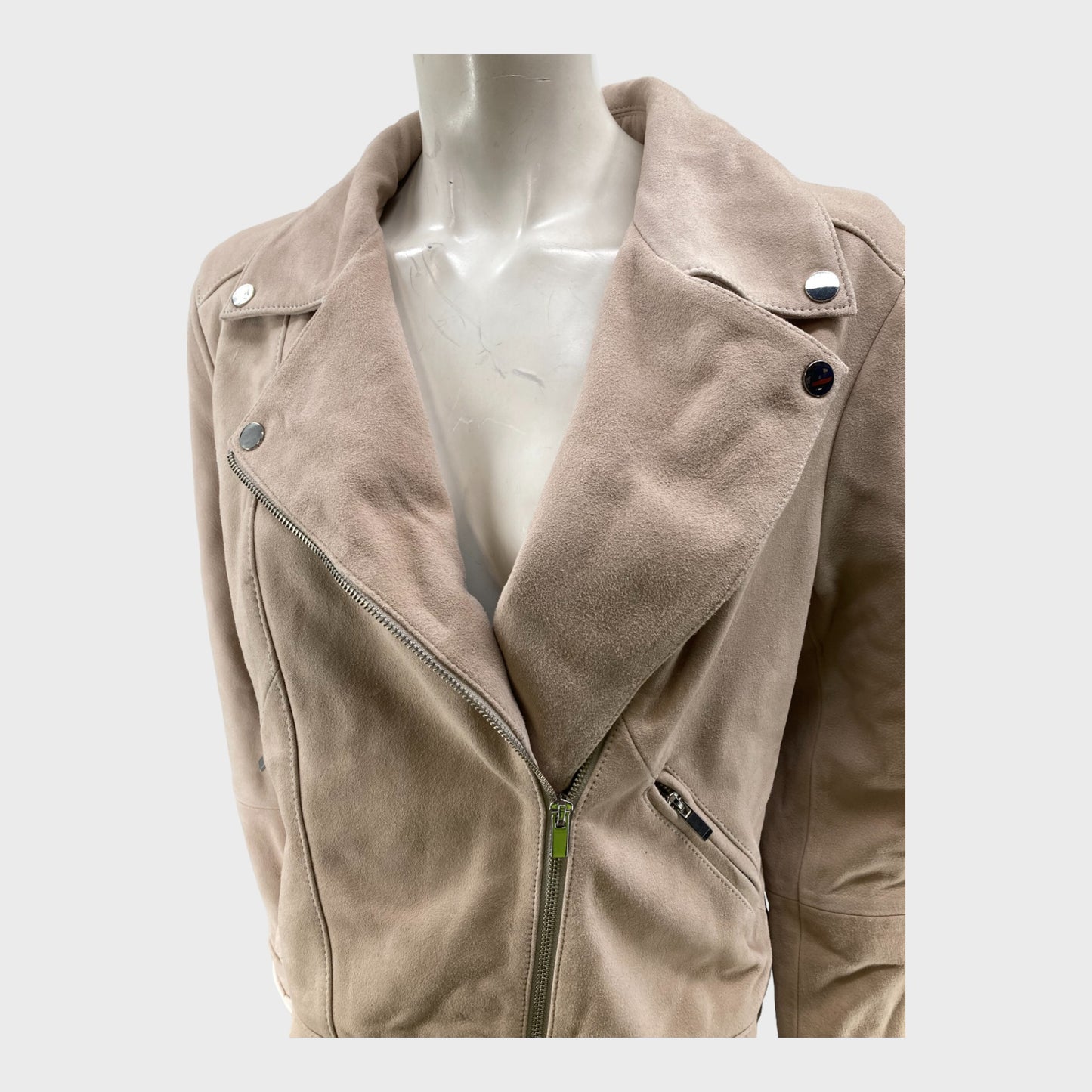 Beige Branded Suede Jacket