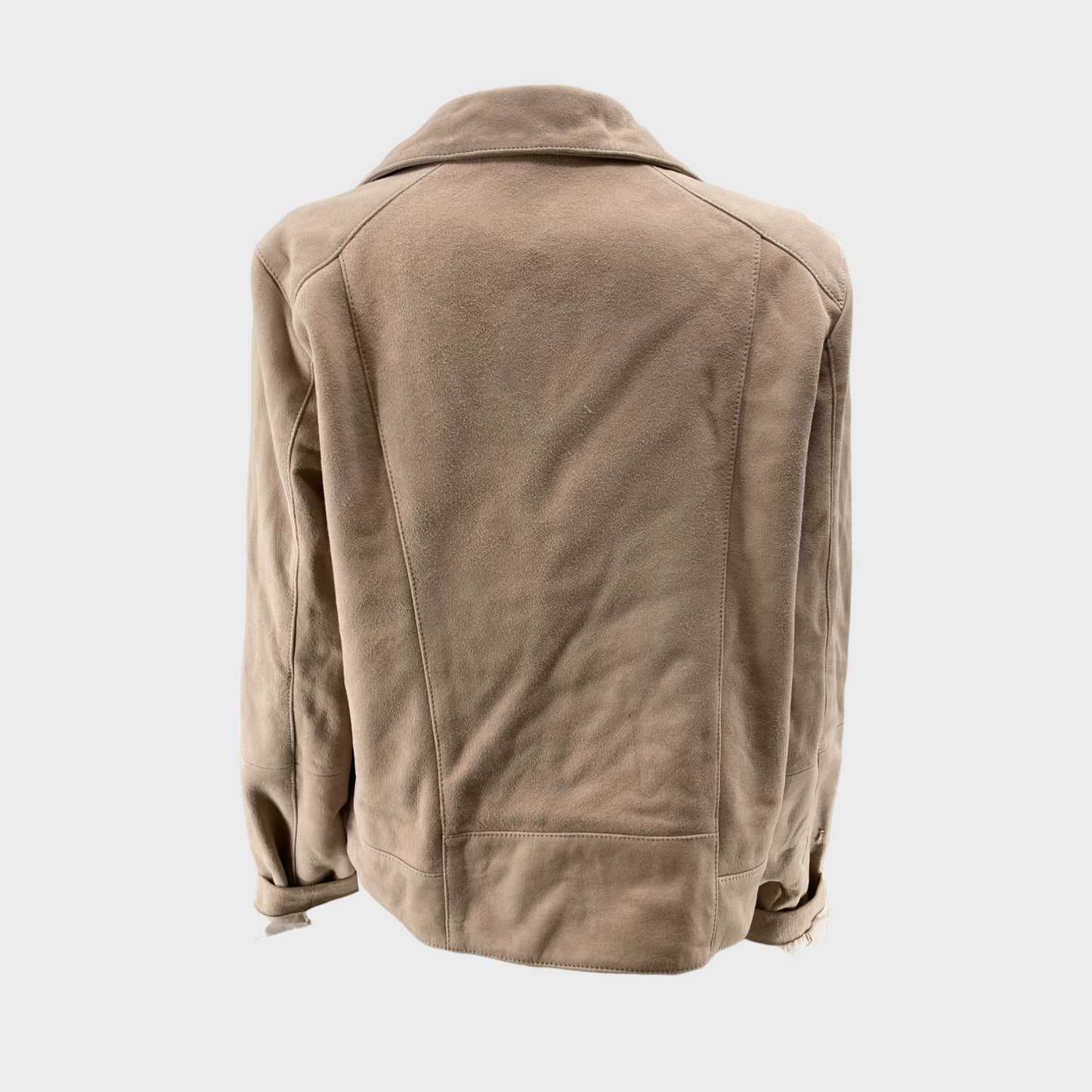 Beige Branded Suede Jacket