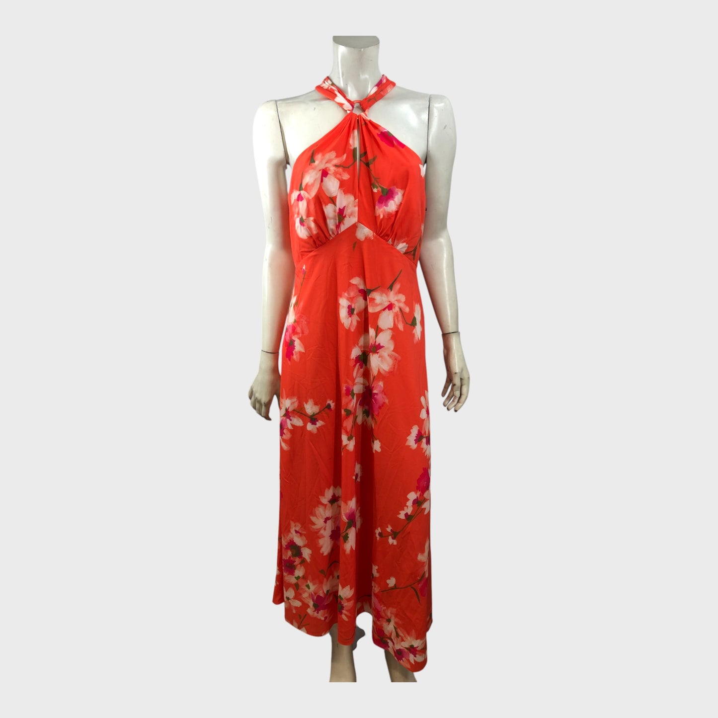 Adrianna Papell Orange Chiffon Dress - Size 14