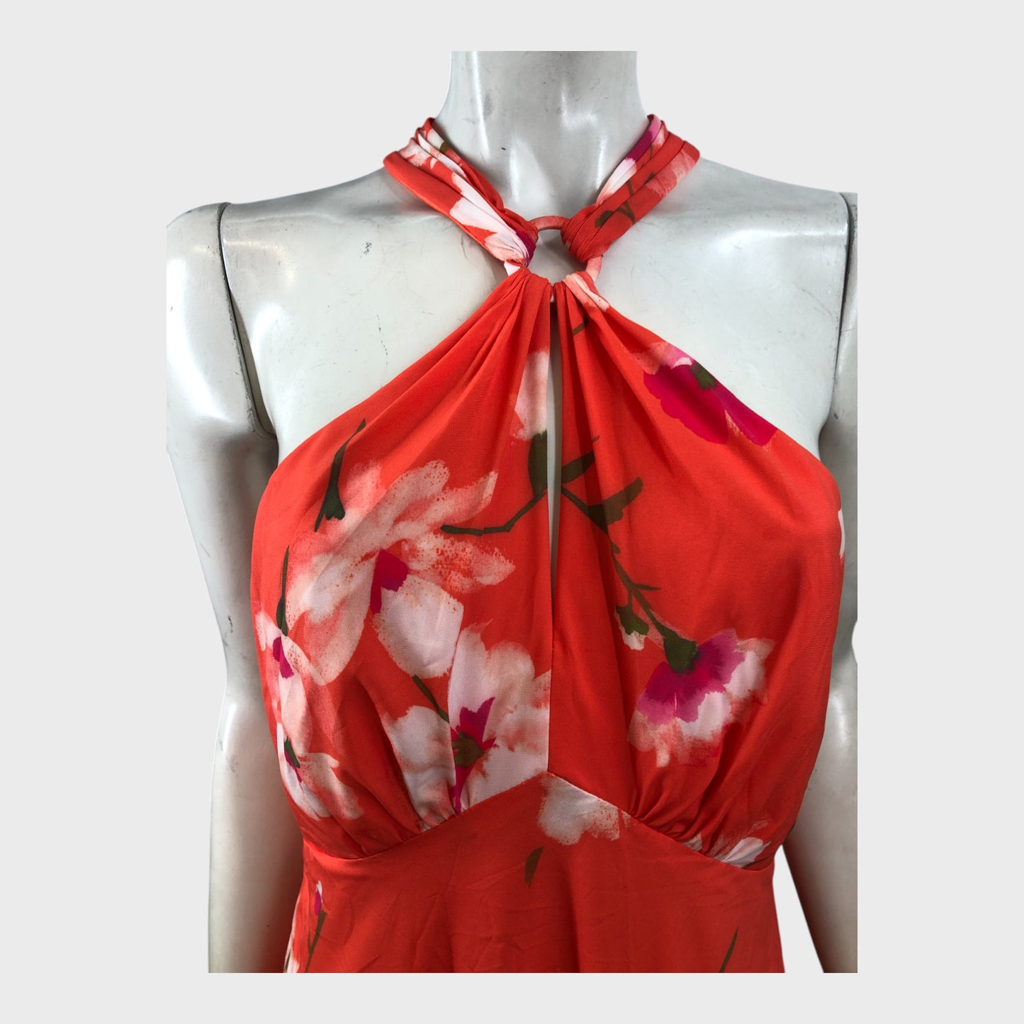 Adrianna Papell Orange Chiffon Dress - Size 14