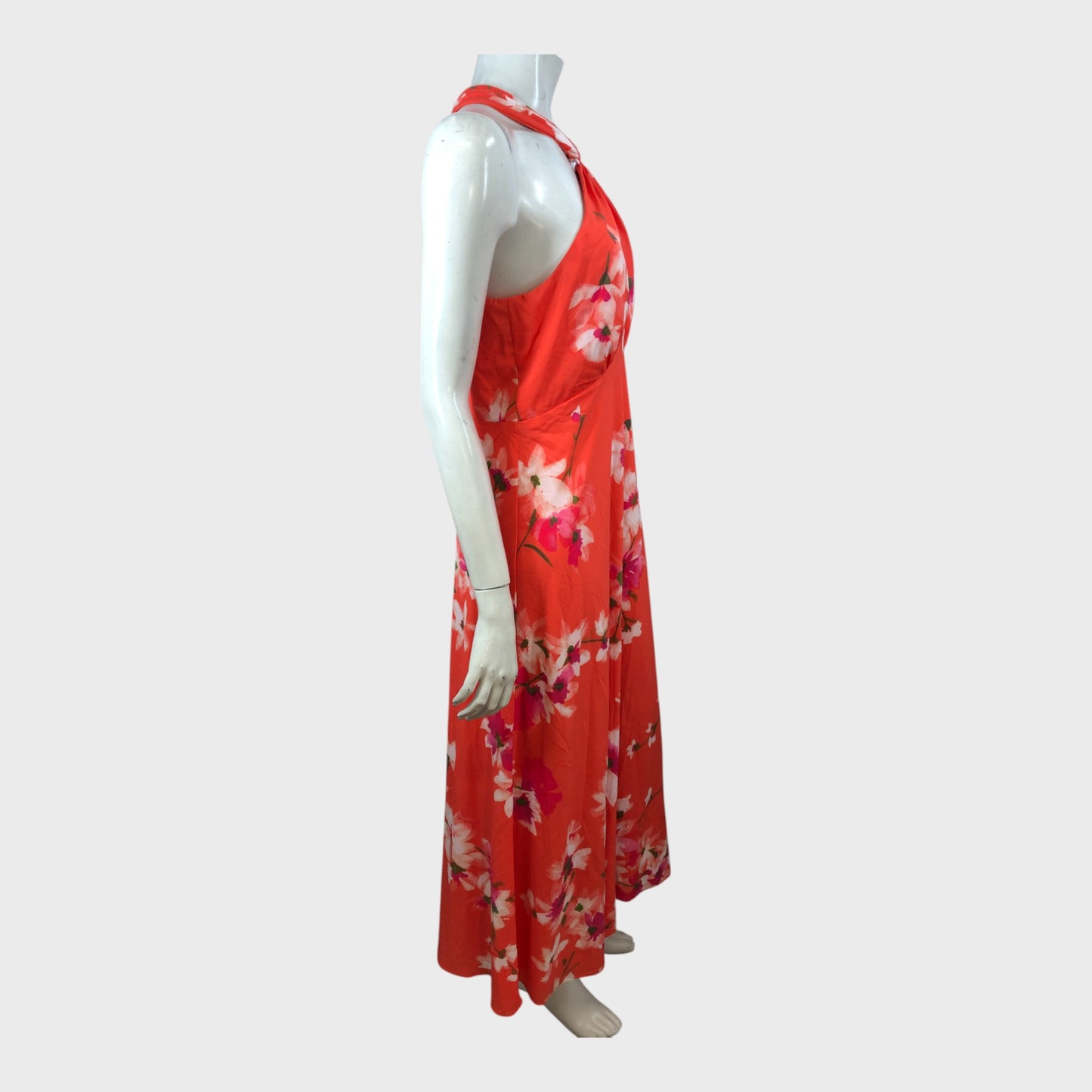 Adrianna Papell Orange Chiffon Dress - Size 14