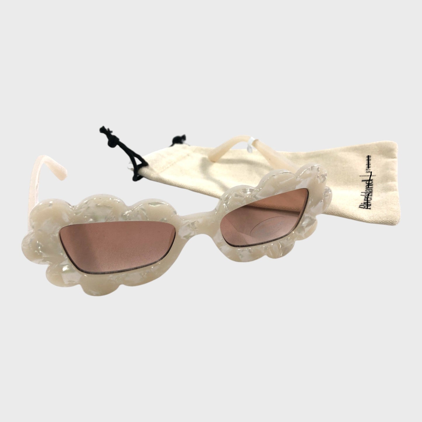 Ivory Pearlescent Scalloped Sunglasses