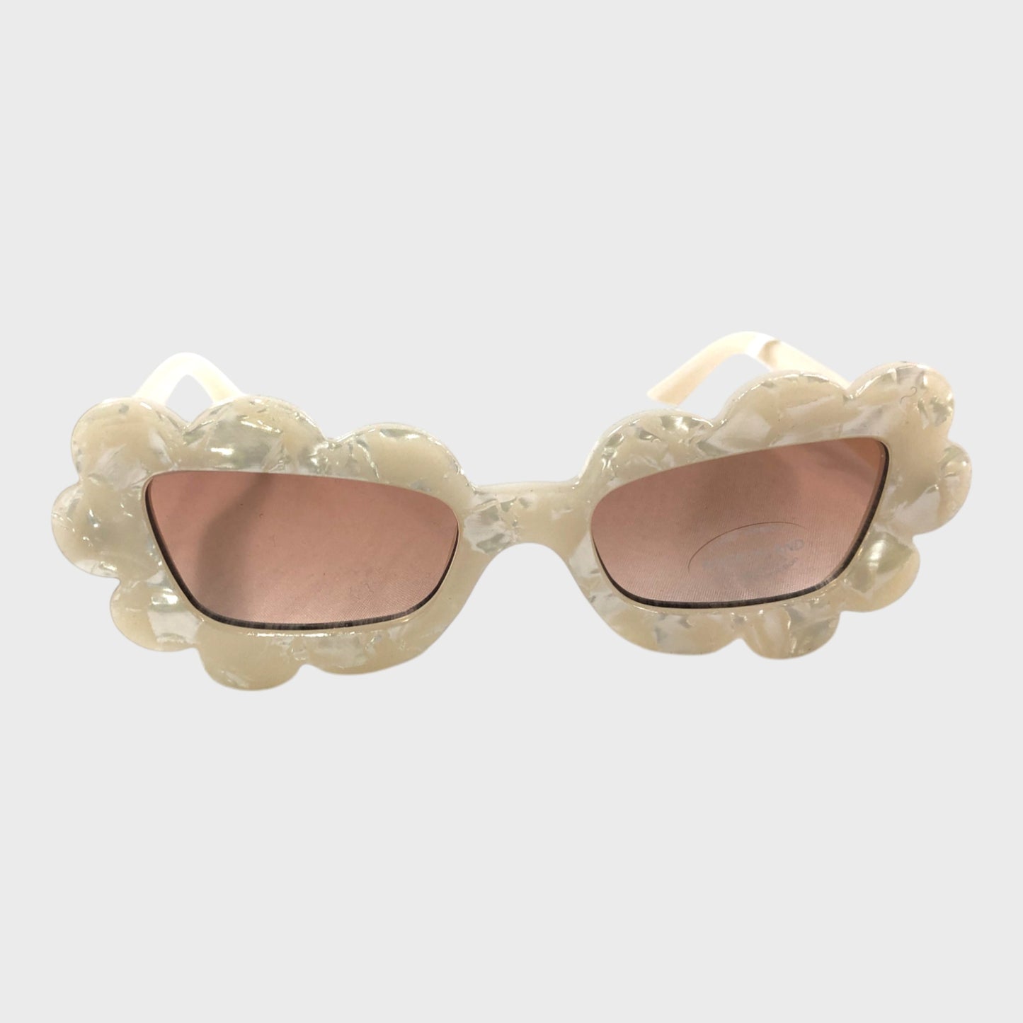 Ivory Pearlescent Scalloped Sunglasses