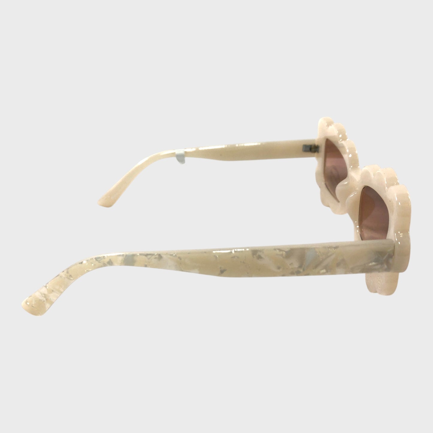 Ivory Pearlescent Scalloped Sunglasses