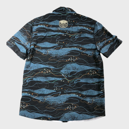 Branded Sea Pattern Navy Shirt - Size Medium