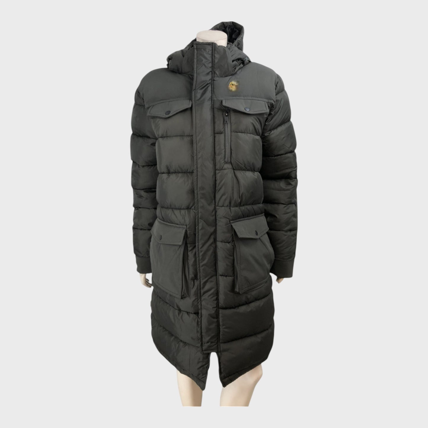 Branded Black utility Padded Coat