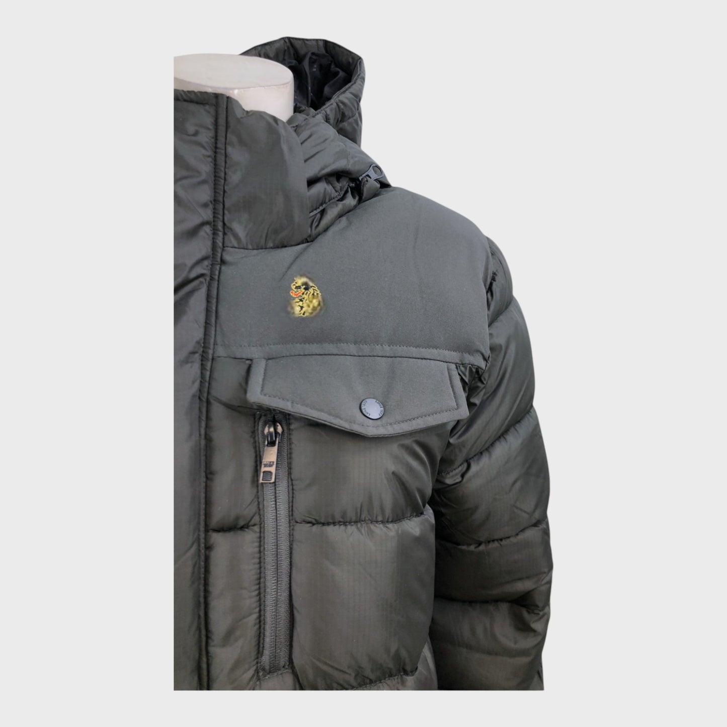 Branded Black utility Padded Coat