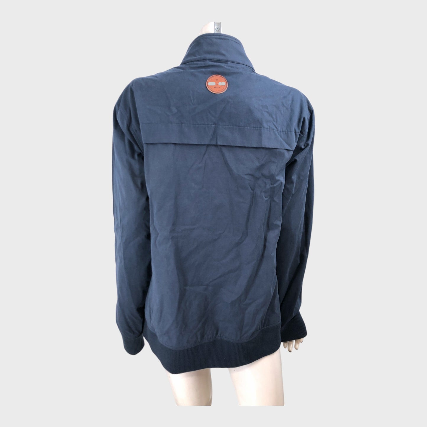 Branded Navy High Neck Jacket - Size Medium