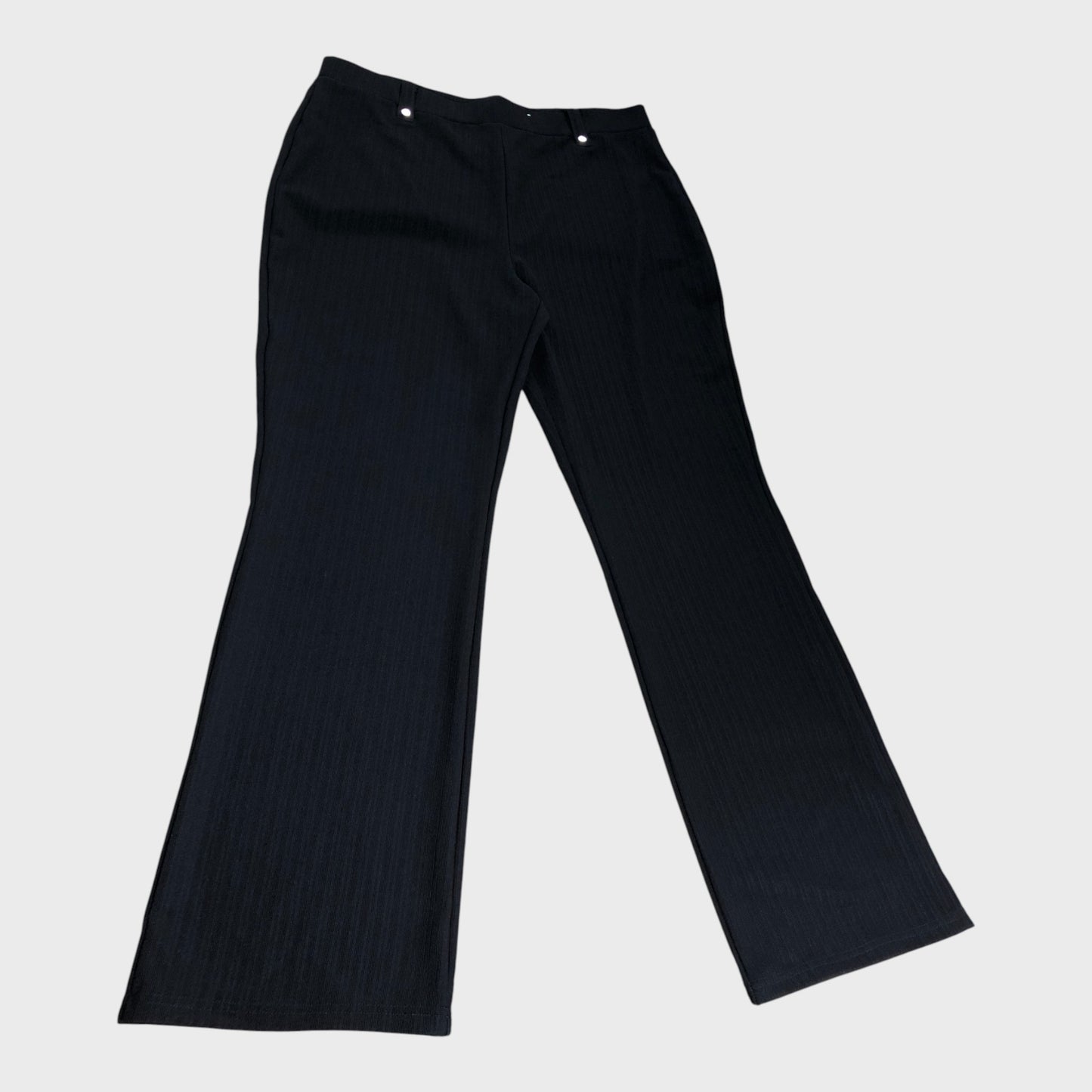 Black Ribbed Trousers - Size 10