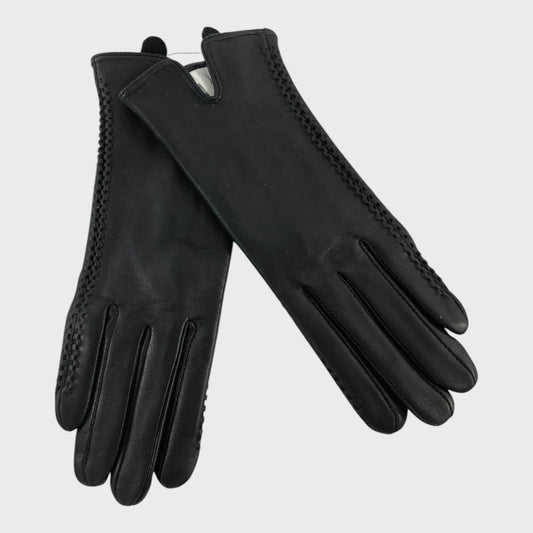 Max W Black Leather Gloves - Size Small