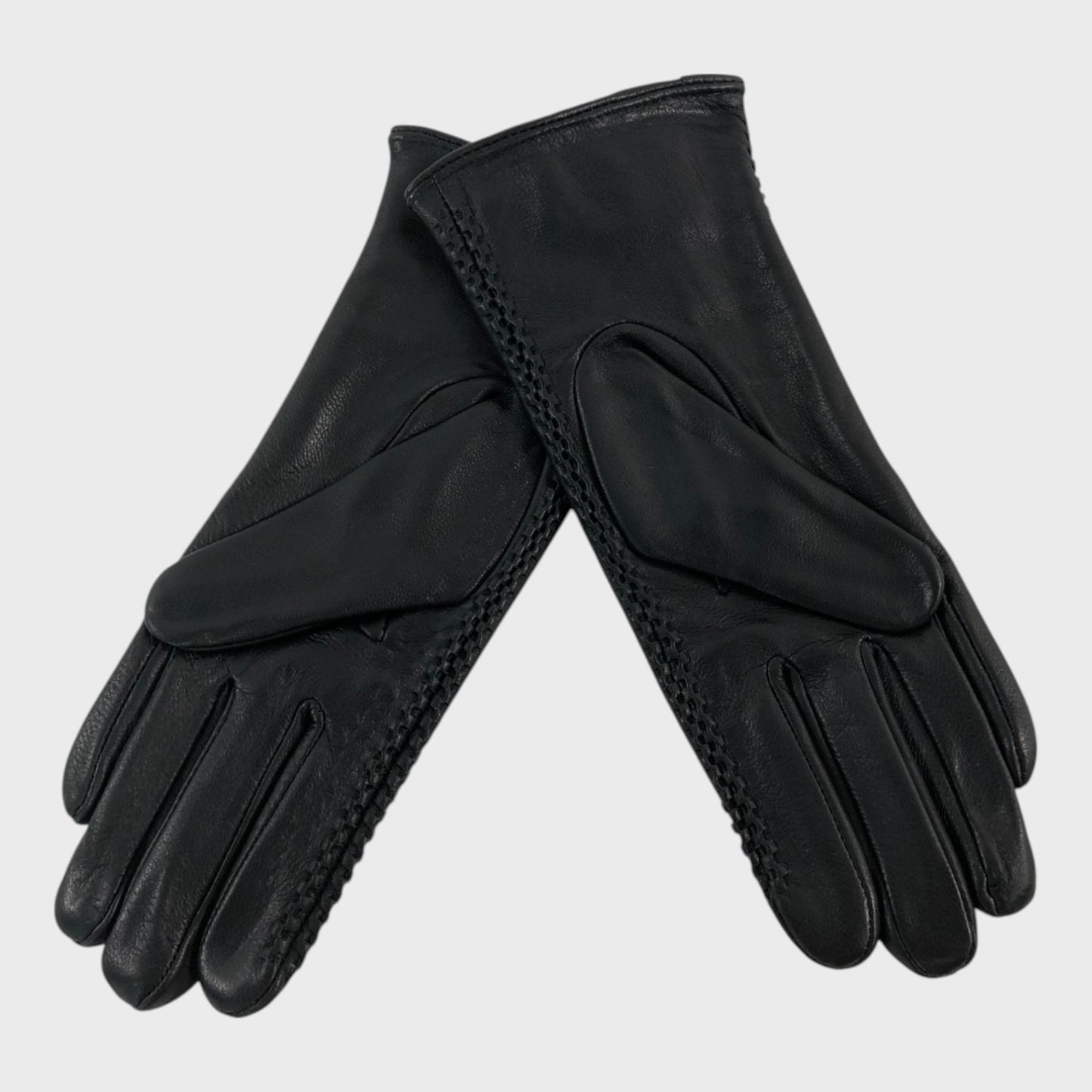 Max W Black Leather Gloves - Size Small