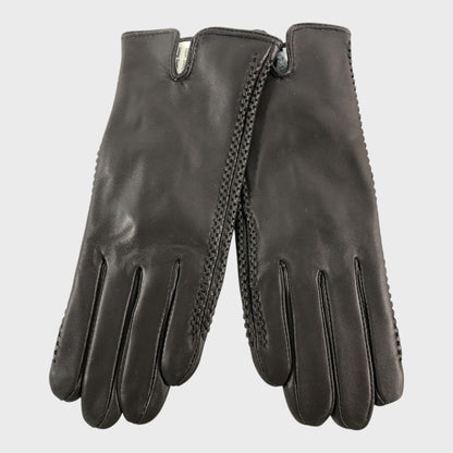 Max W Brown Leather Gloves - Size Large
