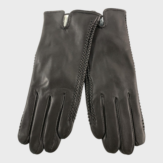 Max W Brown Leather Gloves - Size Large