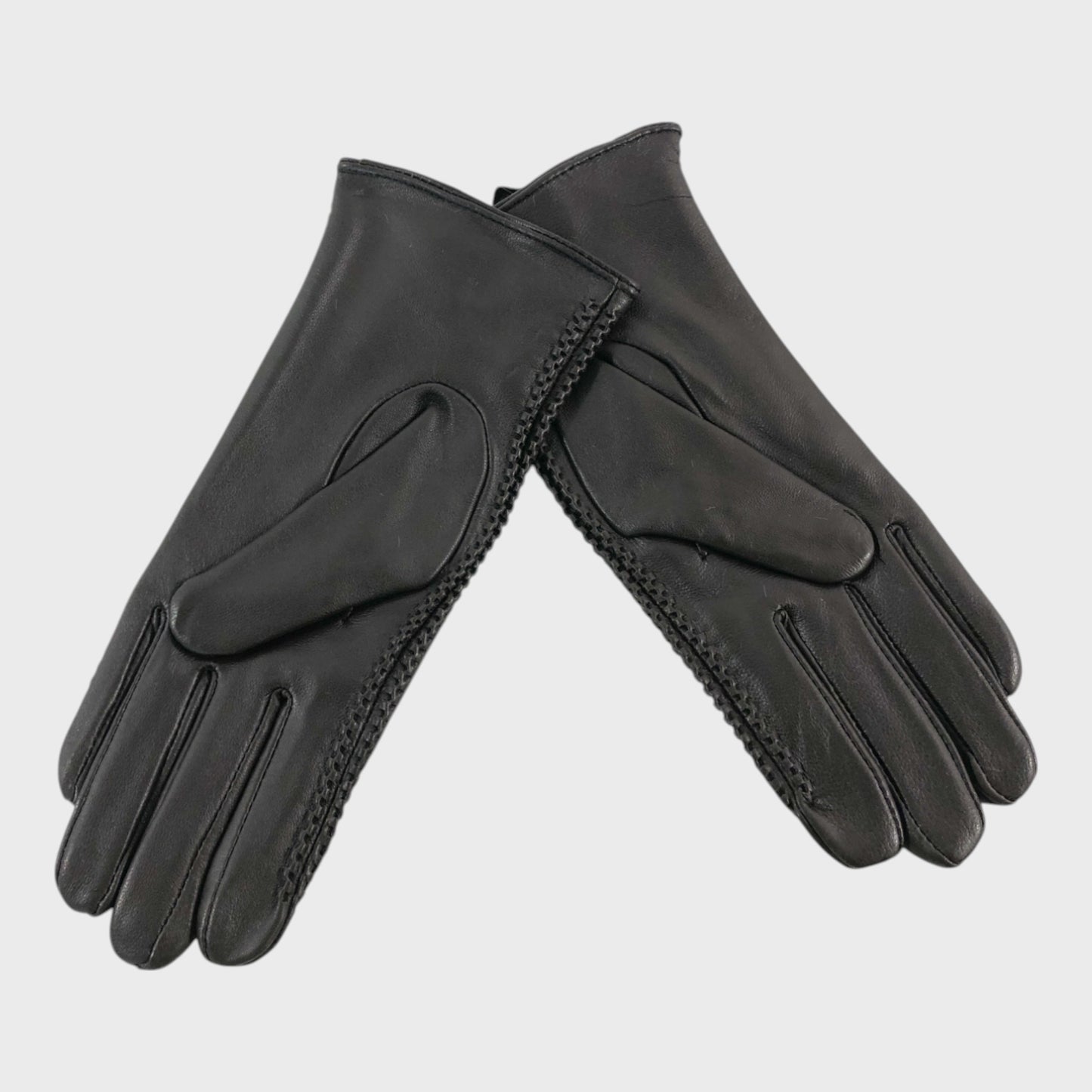 Max W Brown Leather Gloves - Size Large