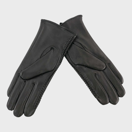 Max W Brown Leather Gloves - Size Large