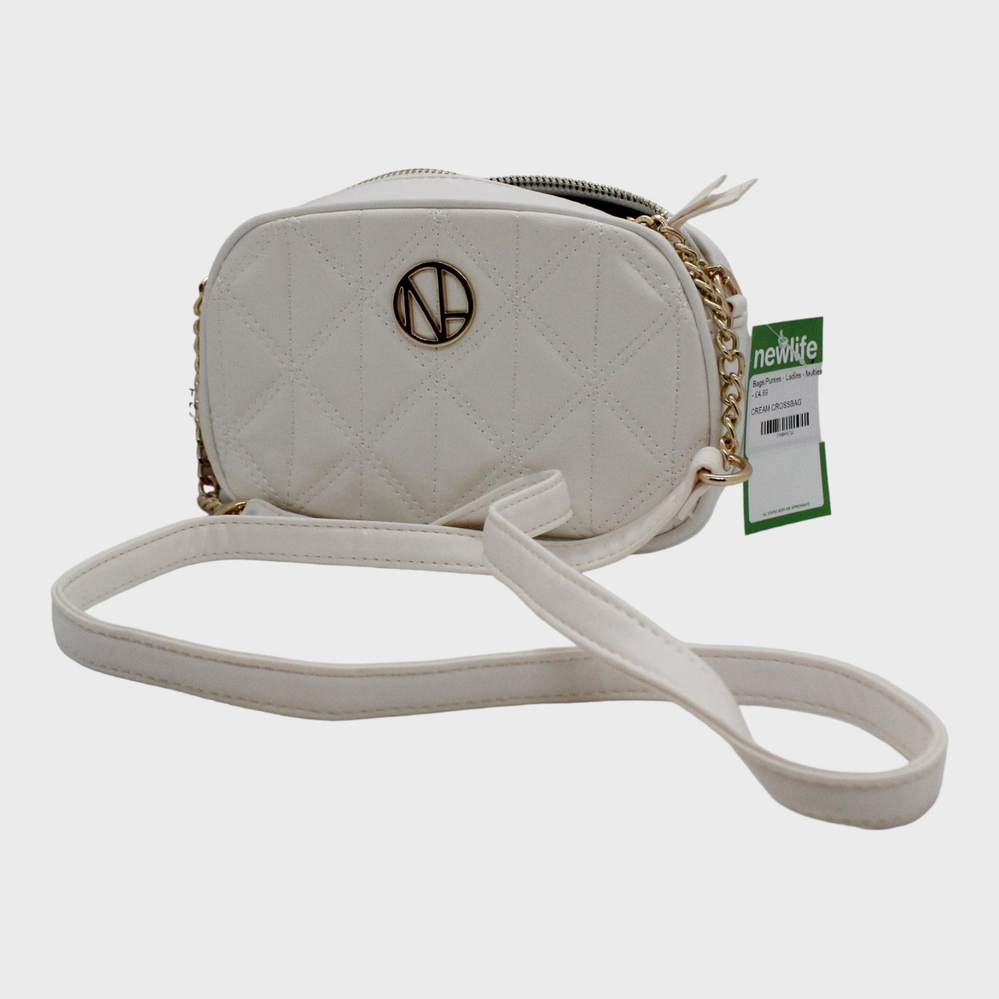 White Faux Leather Vegan Crossbody Bag