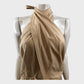 Beige Halter Neck Midi Dress
