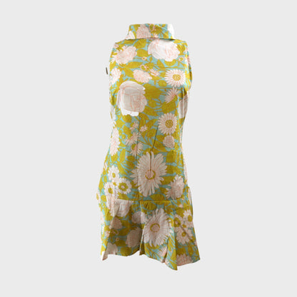 Green Floral Shift Mini Dress - Size 8