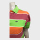 Vintage Lacoste Orange/Green/Pink Stripe Polo Shirt  - Size 14