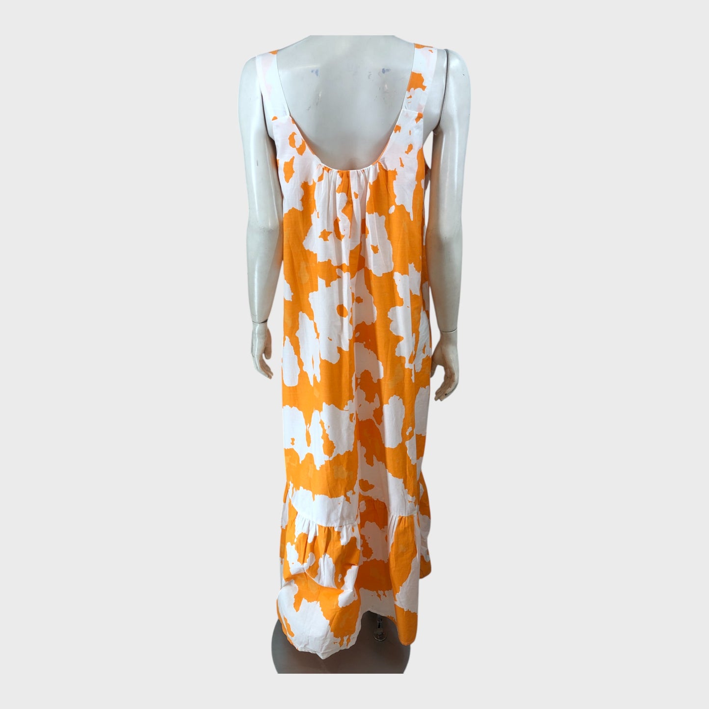 Orange Patterned Maxi Dress - Size 12