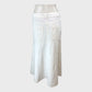 Branded White Denim Midi Skirt - Size 8
