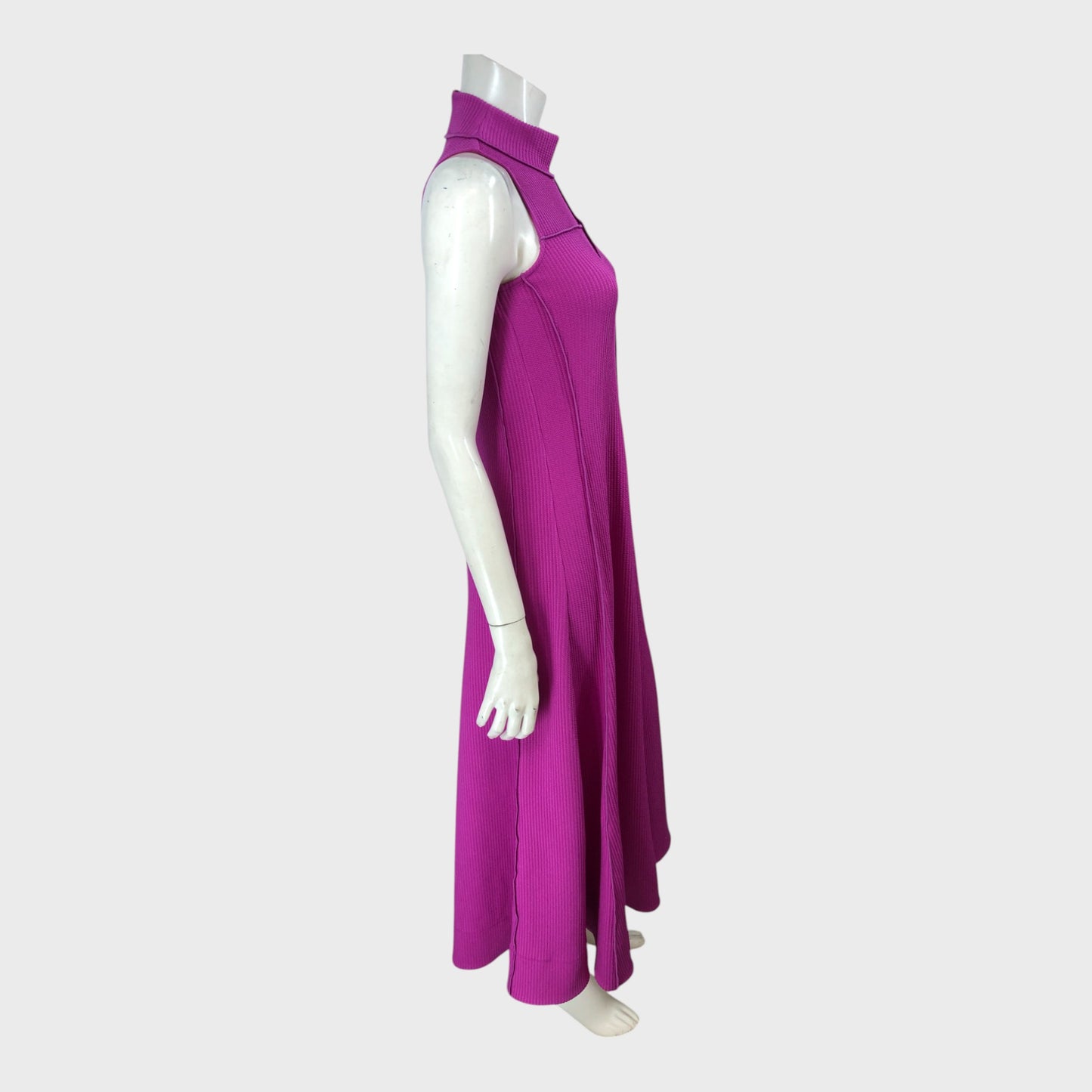 Branded Pink Textured Midi Dress - Size 8