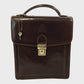 Time Resistance Brown Leather Small Briefcase