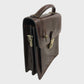 Time Resistance Brown Leather Small Briefcase