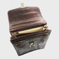Time Resistance Brown Leather Small Briefcase